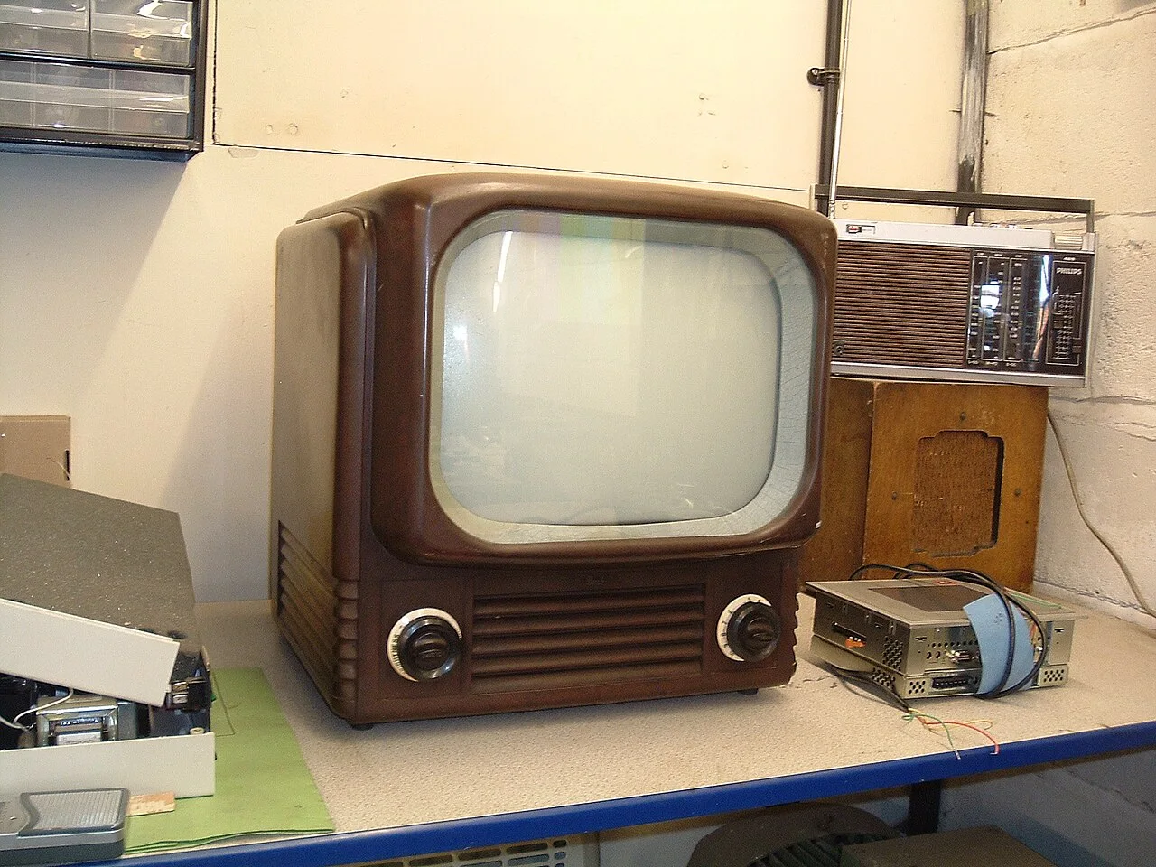 A vintage British Bush television set