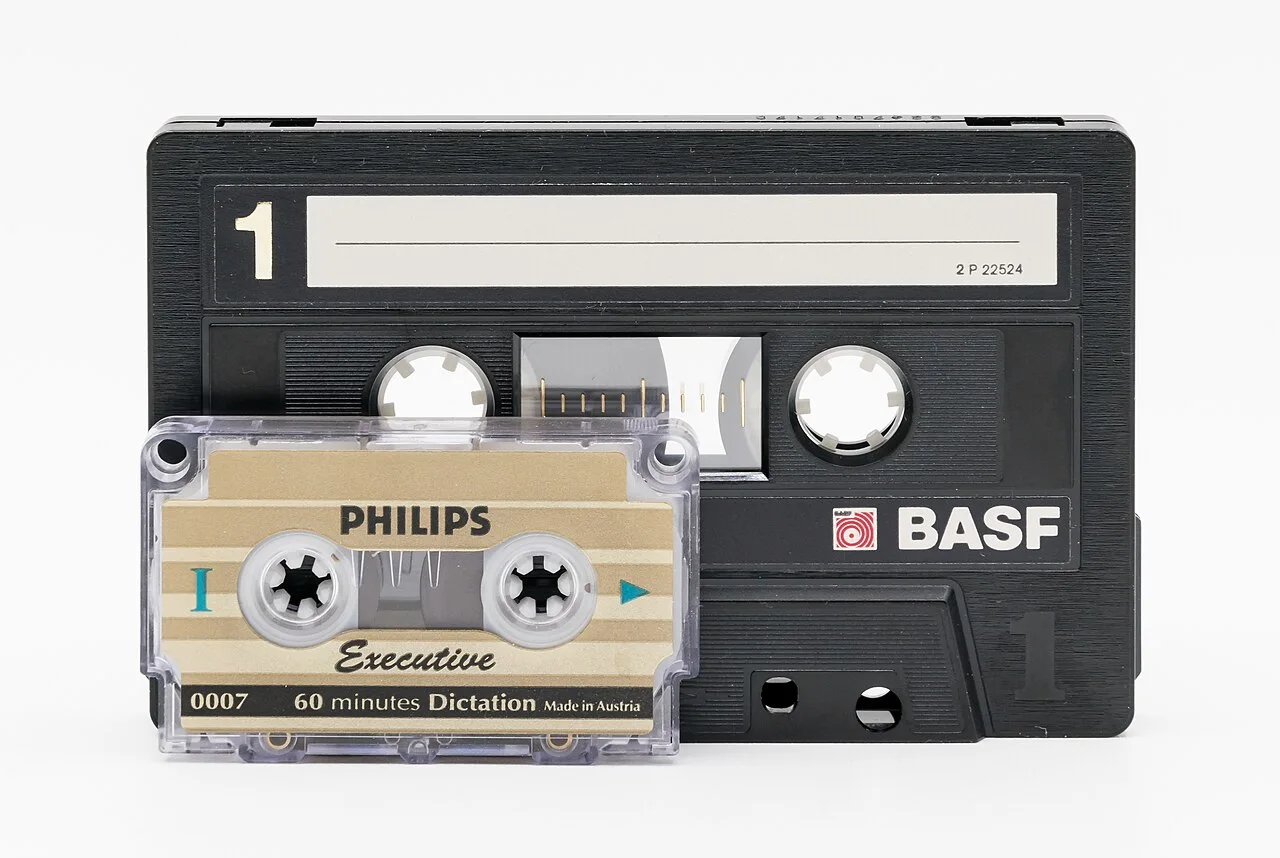 Two vintage audio cassette tapes